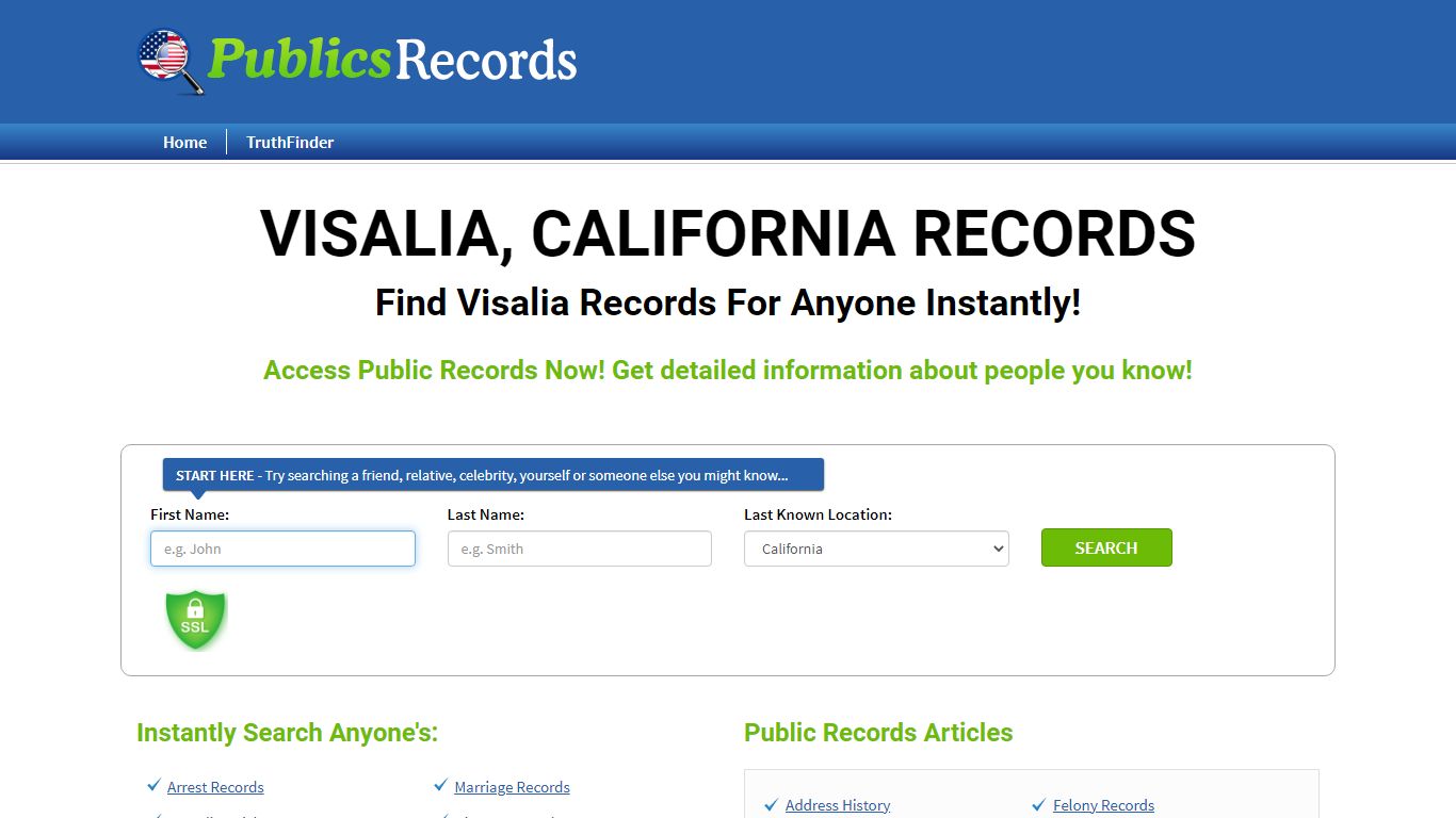 Find Visalia, California Records!